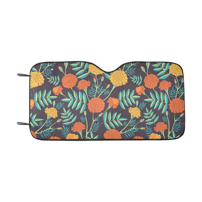 Marigold Pattern Print Design MR01 Car Sun Shade-JorJune