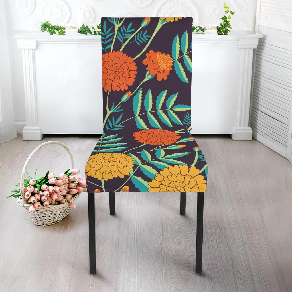 Marigold Pattern Print Design MR01 Dining Chair Slipcover-JORJUNE.COM