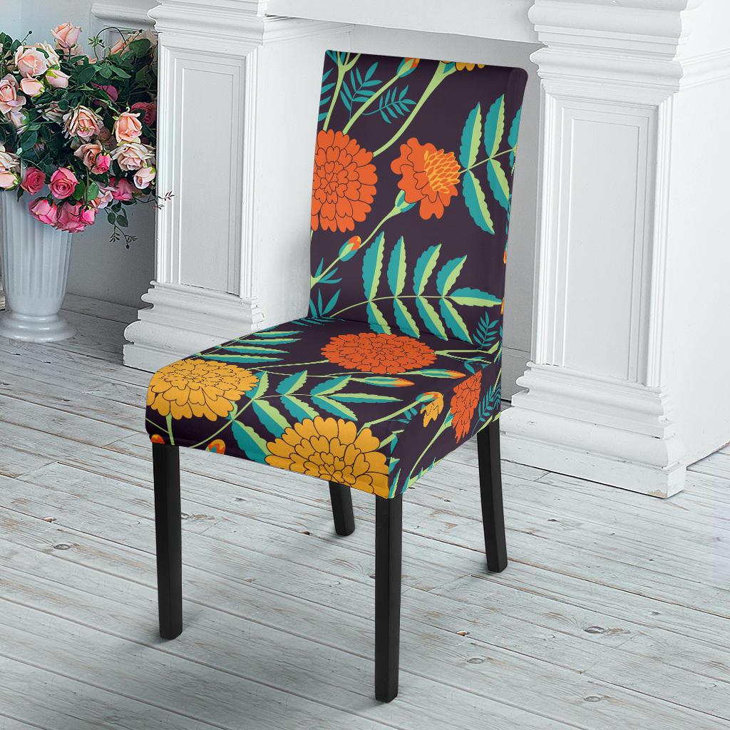 Marigold Pattern Print Design MR01 Dining Chair Slipcover-JORJUNE.COM