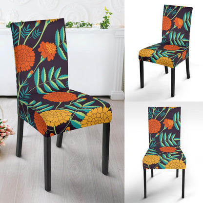 Marigold Pattern Print Design MR01 Dining Chair Slipcover-JORJUNE.COM