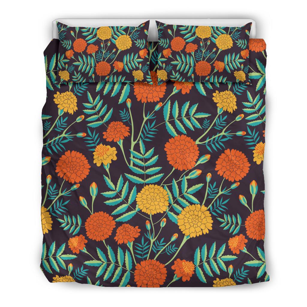 Marigold Pattern Print Design MR01 Duvet Cover Bedding Set-JORJUNE.COM