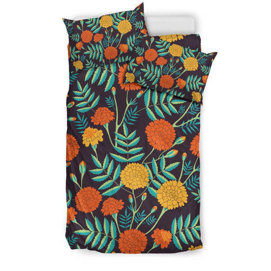 Marigold Pattern Print Design MR01 Duvet Cover Bedding Set-JORJUNE.COM