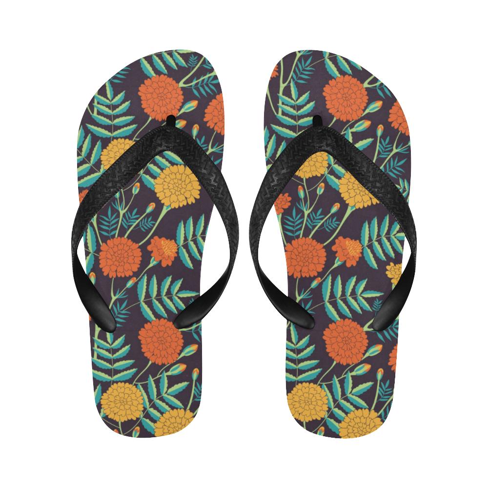 Marigold Pattern Print Design MR01 Flip Flops-JorJune