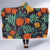 Marigold Pattern Print Design MR01 Hooded Blanket-JORJUNE.COM