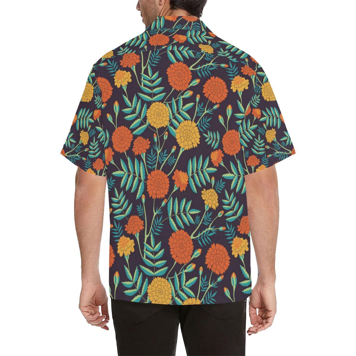 Marigold Pattern Print Design MR01 Men Hawaiian Shirt-JorJune