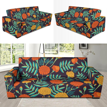 Marigold Pattern Print Design MR01 Sofa Slipcover-JORJUNE.COM