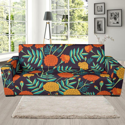 Marigold Pattern Print Design MR01 Sofa Slipcover-JORJUNE.COM