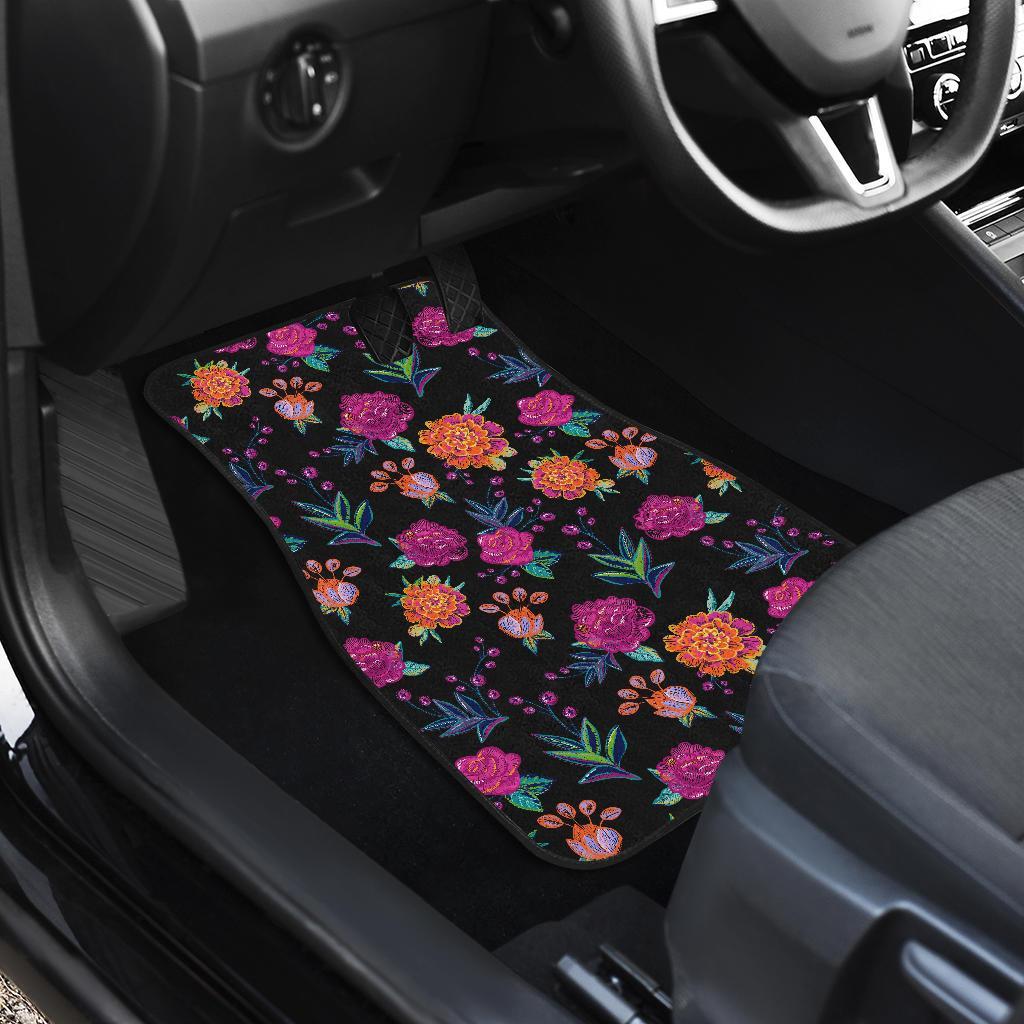 Marigold Pattern Print Design MR02 Car Floor Mats-JORJUNE.COM