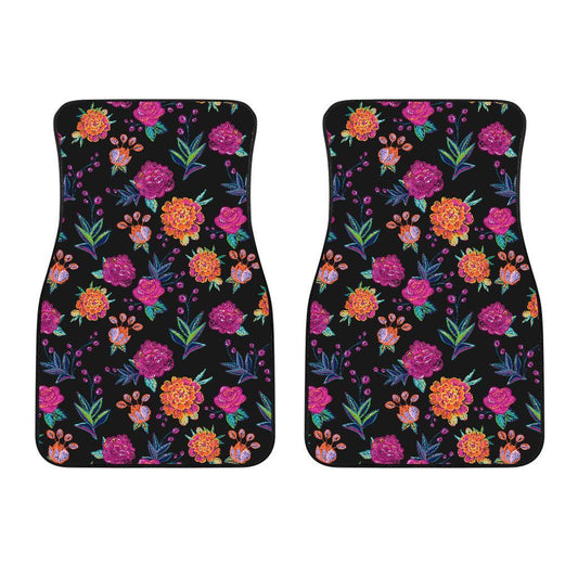 Marigold Pattern Print Design MR02 Car Floor Mats-JORJUNE.COM