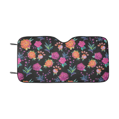 Marigold Pattern Print Design MR02 Car Sun Shade-JorJune