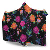 Marigold Pattern Print Design MR02 Hooded Blanket-JORJUNE.COM