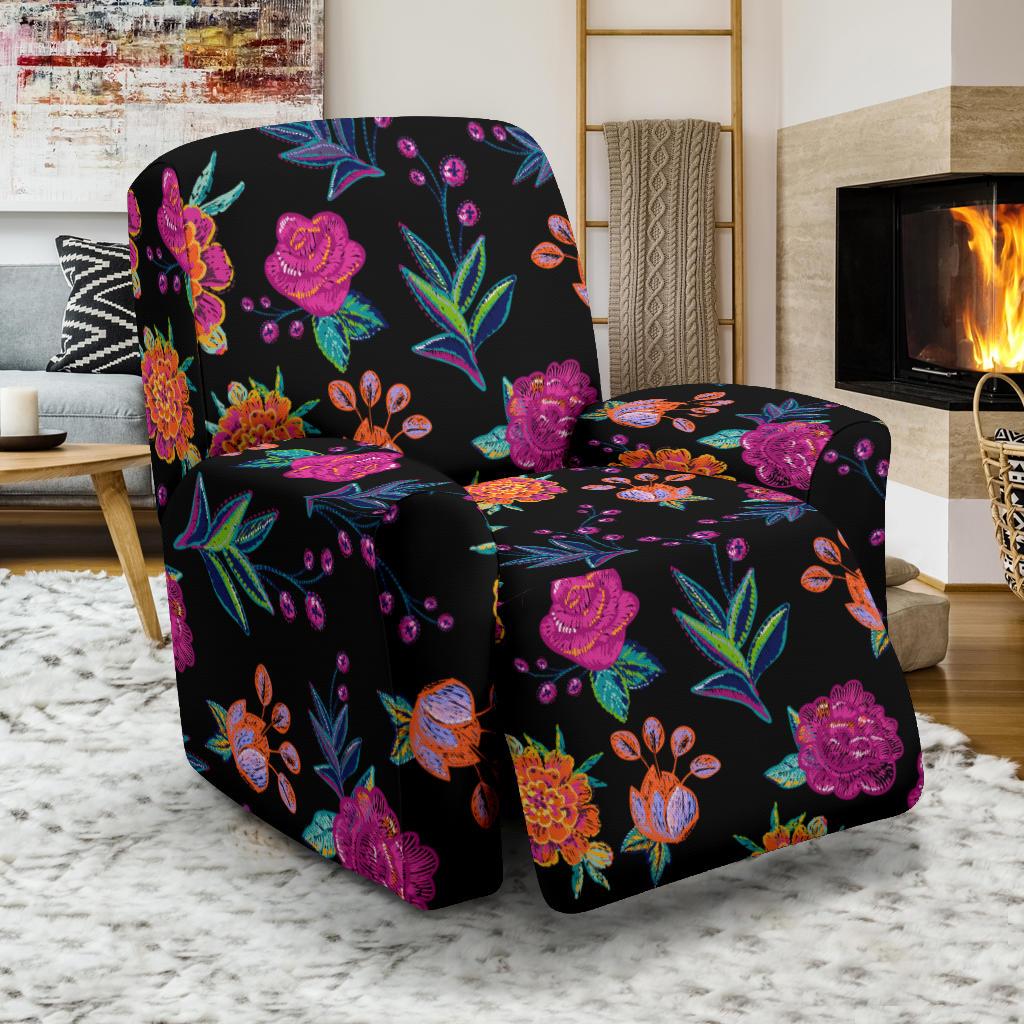 Marigold Pattern Print Design MR02 Recliner Slipcover-JORJUNE.COM
