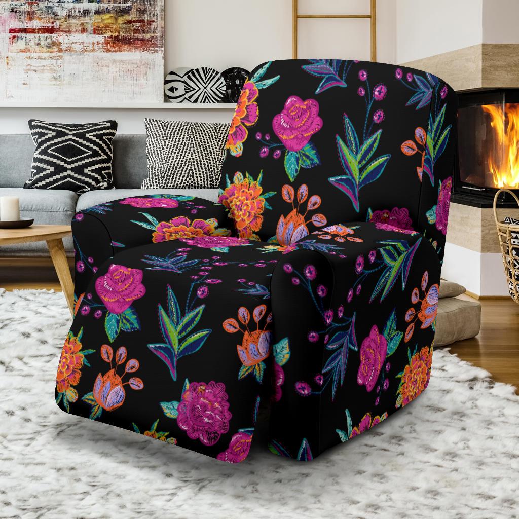 Marigold Pattern Print Design MR02 Recliner Slipcover-JORJUNE.COM