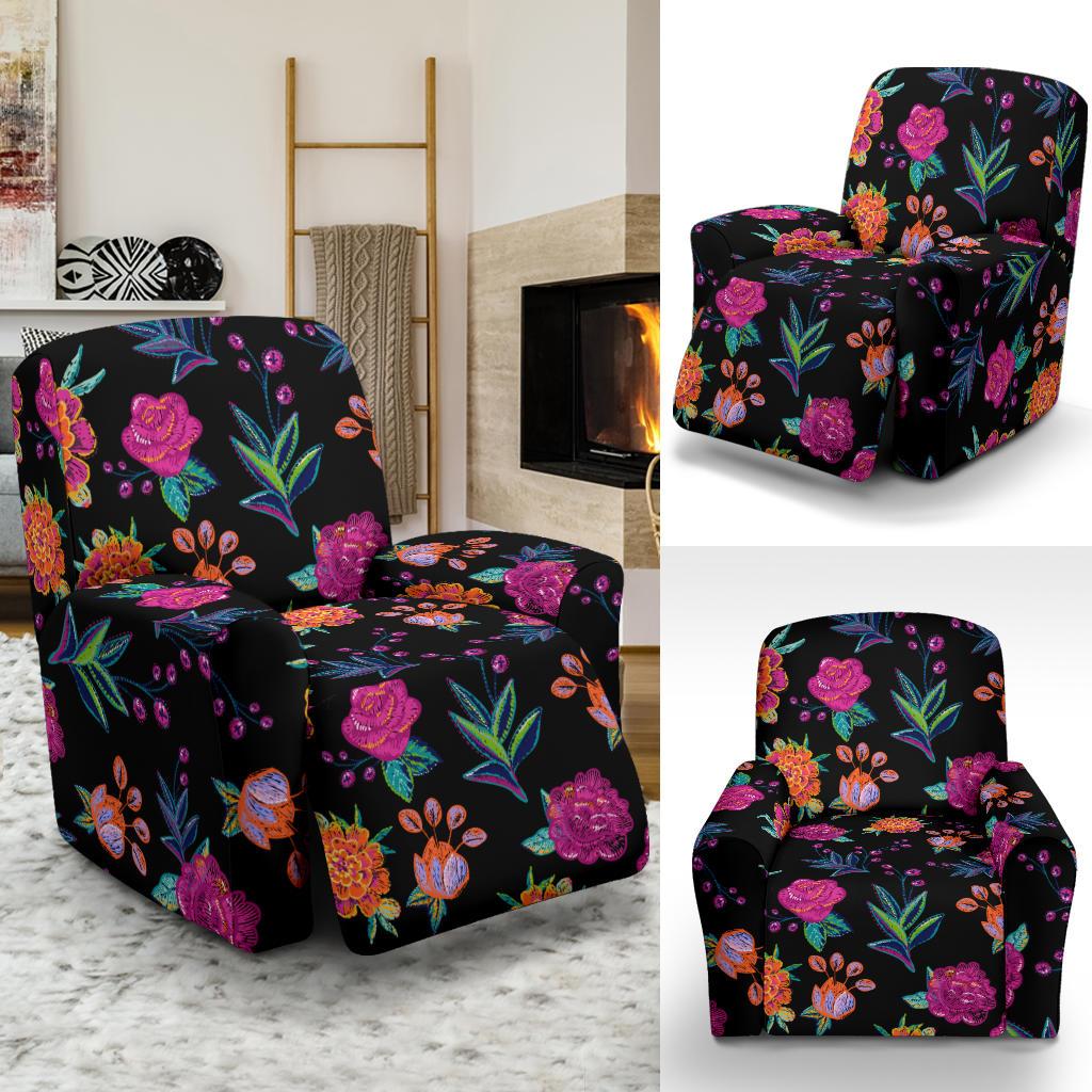 Marigold Pattern Print Design MR02 Recliner Slipcover-JORJUNE.COM