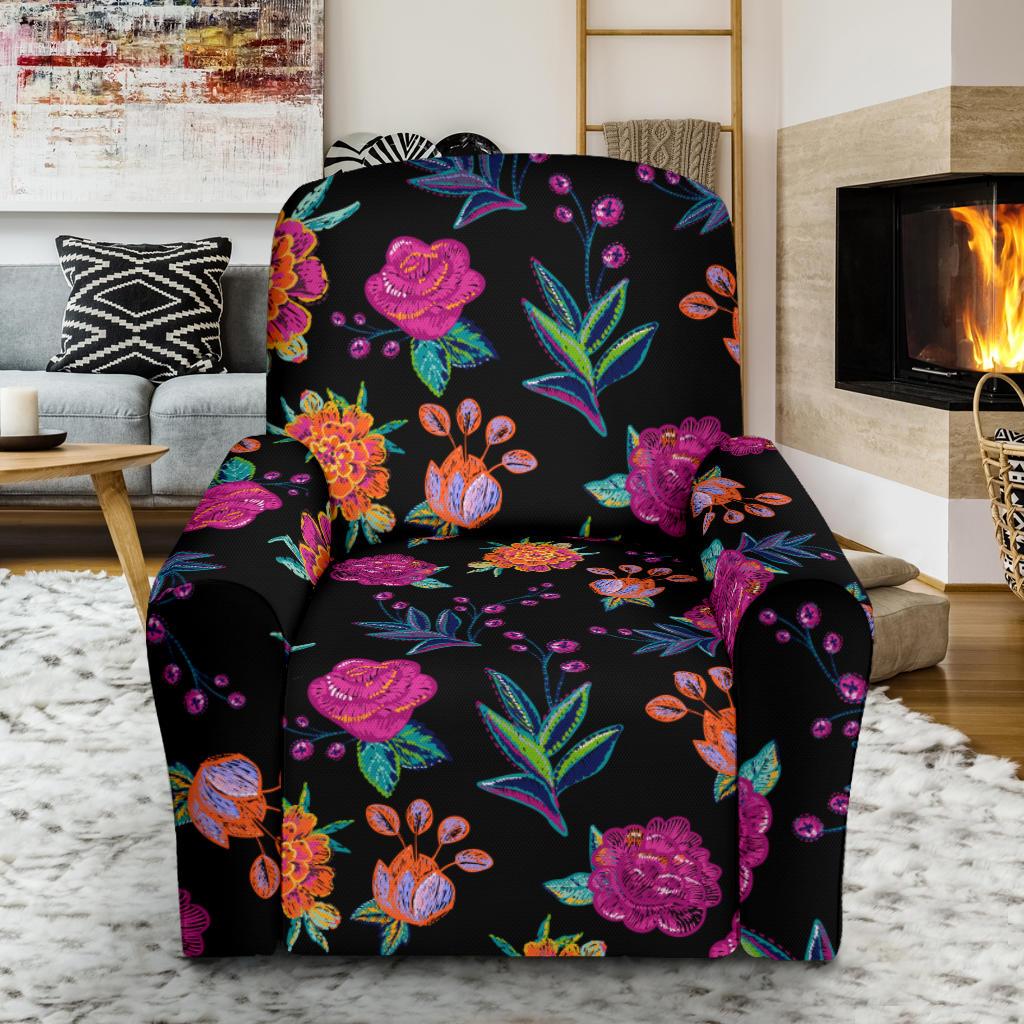 Marigold Pattern Print Design MR02 Recliner Slipcover-JORJUNE.COM