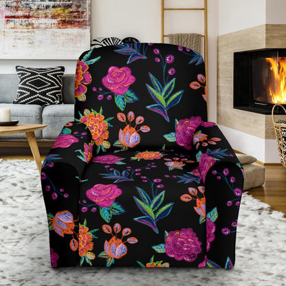 Marigold Pattern Print Design MR02 Recliner Slipcover-JORJUNE.COM