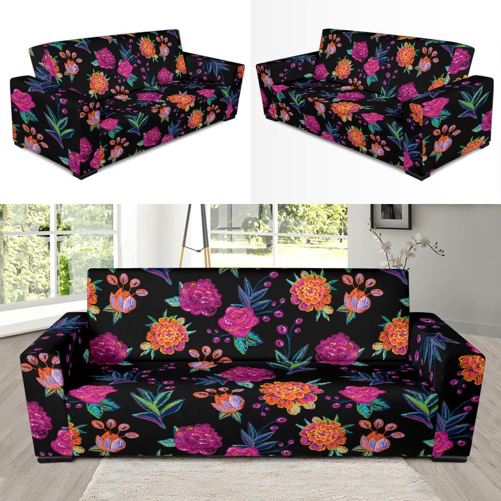 Marigold Pattern Print Design MR02 Sofa Slipcover-JORJUNE.COM