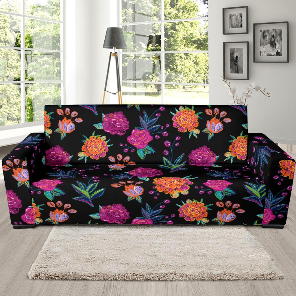 Marigold Pattern Print Design MR02 Sofa Slipcover-JORJUNE.COM