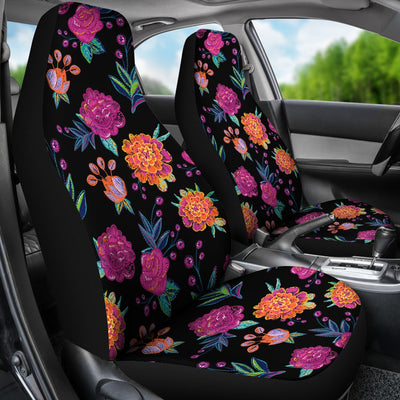 Marigold Pattern Print Design MR02 Universal Fit Car Seat Covers-JorJune