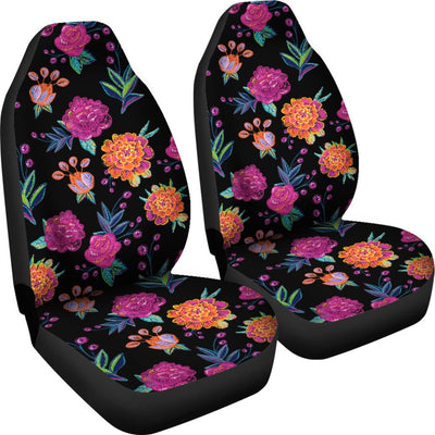 Marigold Pattern Print Design MR02 Universal Fit Car Seat Covers-JorJune