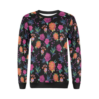 Marigold Pattern Print Design MR02 Women Long Sleeve Sweatshirt-JorJune