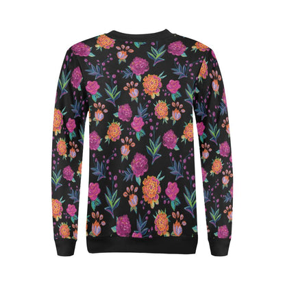 Marigold Pattern Print Design MR02 Women Long Sleeve Sweatshirt-JorJune