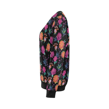 Marigold Pattern Print Design MR02 Women Long Sleeve Sweatshirt-JorJune