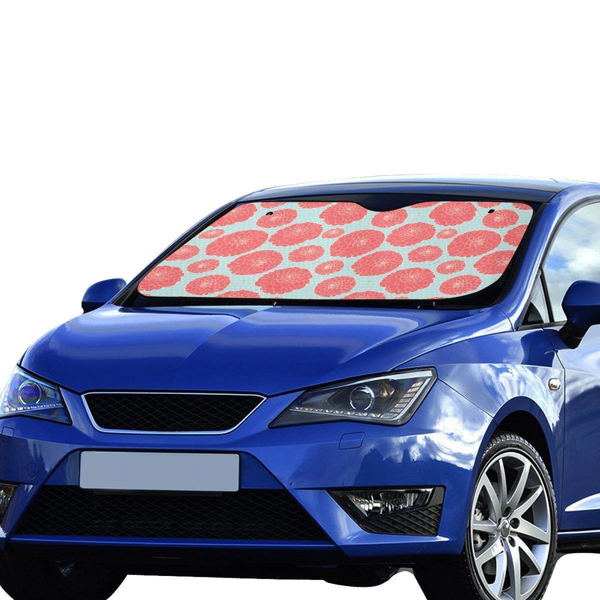 Marigold Pattern Print Design MR03 Car Sun Shade-JorJune