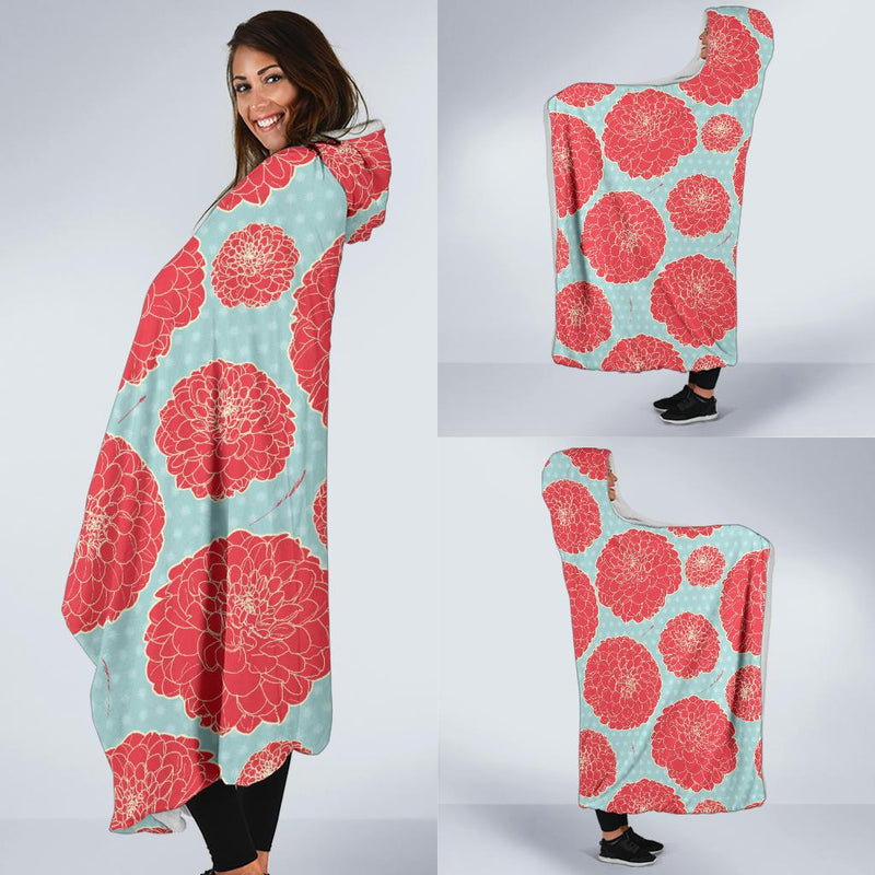 Marigold Pattern Print Design MR03 Hooded Blanket-JORJUNE.COM