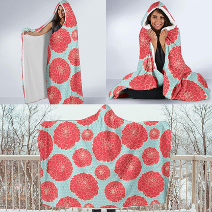Marigold Pattern Print Design MR03 Hooded Blanket-JORJUNE.COM
