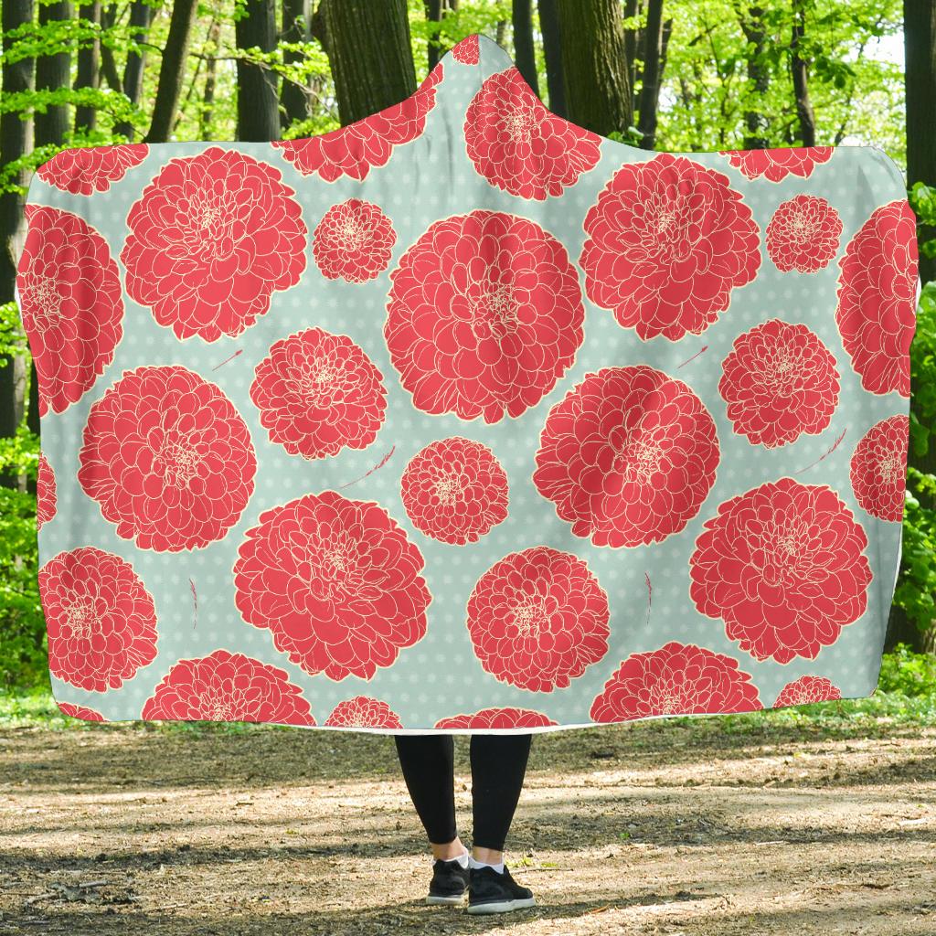 Marigold Pattern Print Design MR03 Hooded Blanket-JORJUNE.COM