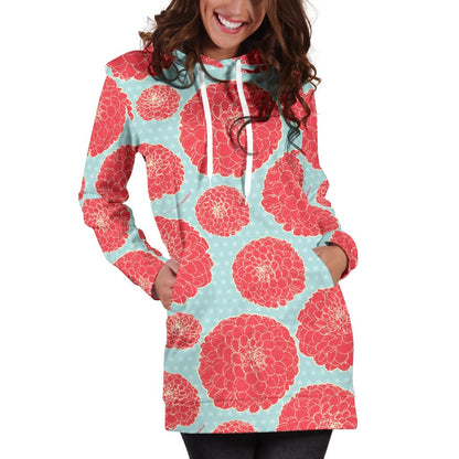 Marigold Pattern Print Design MR03 Women Hoodie Dress