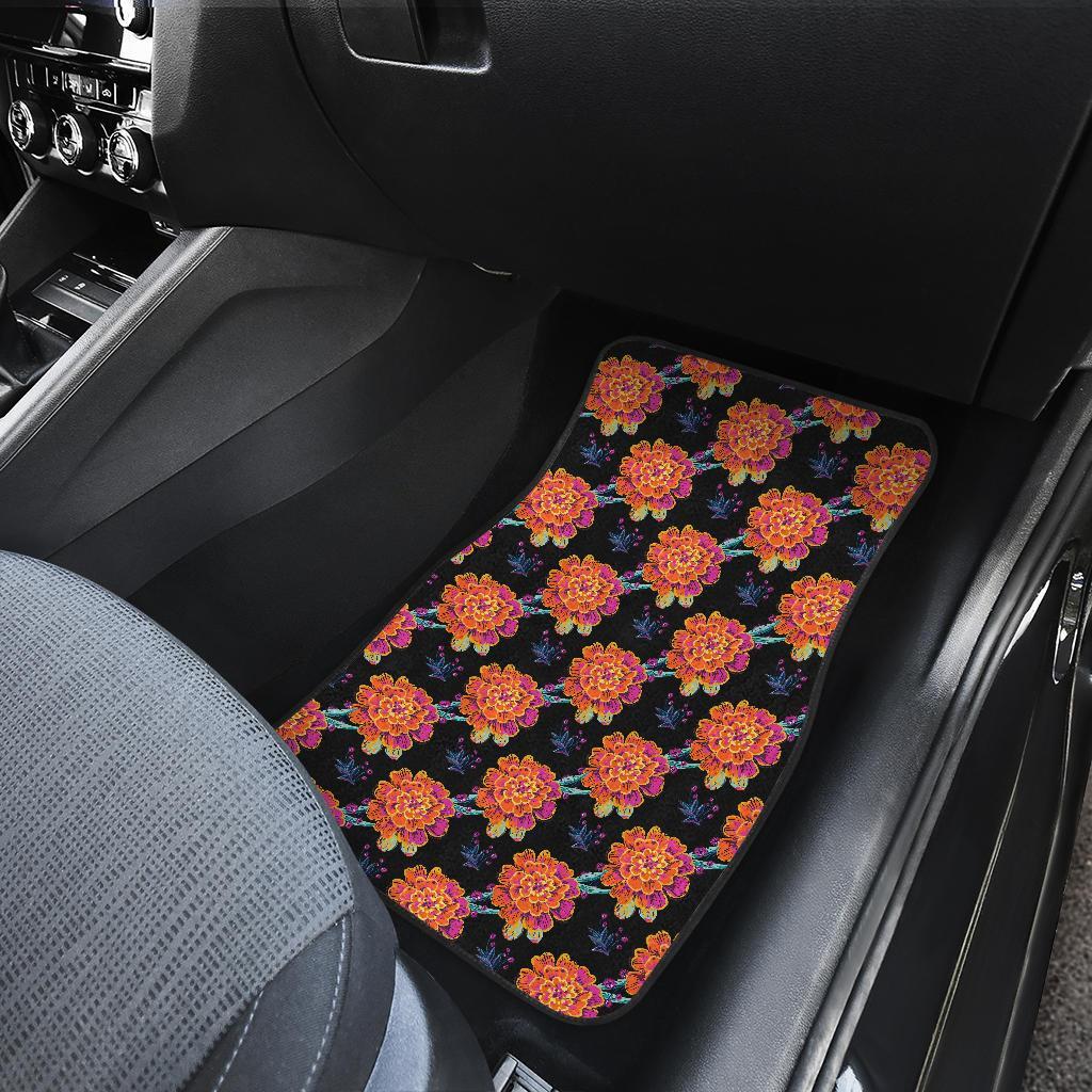 Marigold Pattern Print Design MR04 Car Floor Mats-JORJUNE.COM