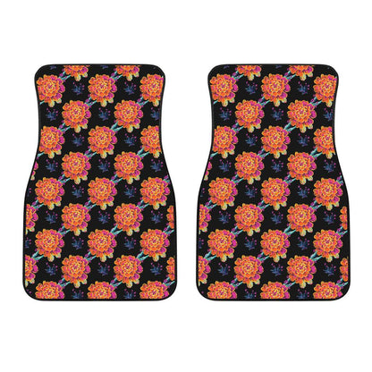 Marigold Pattern Print Design MR04 Car Floor Mats-JORJUNE.COM