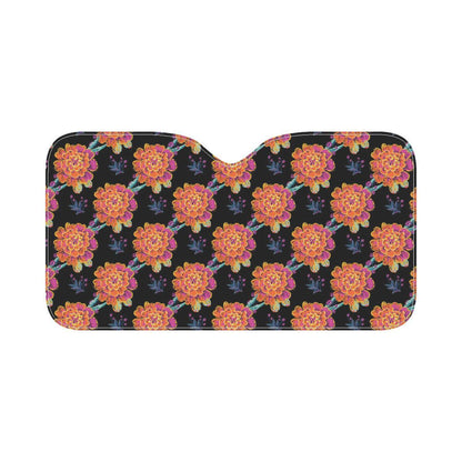 Marigold Pattern Print Design MR04 Car Sun Shade-JorJune
