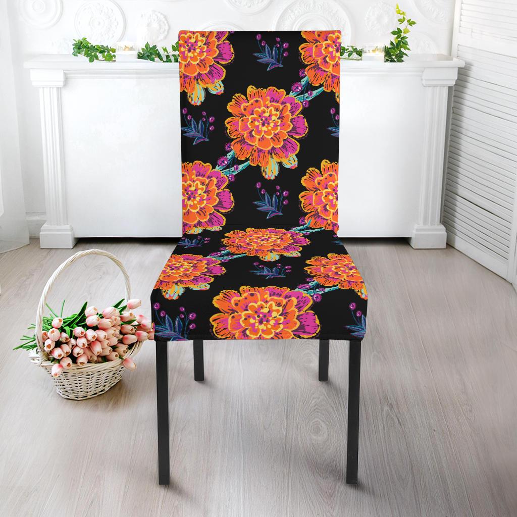 Marigold Pattern Print Design MR04 Dining Chair Slipcover-JORJUNE.COM