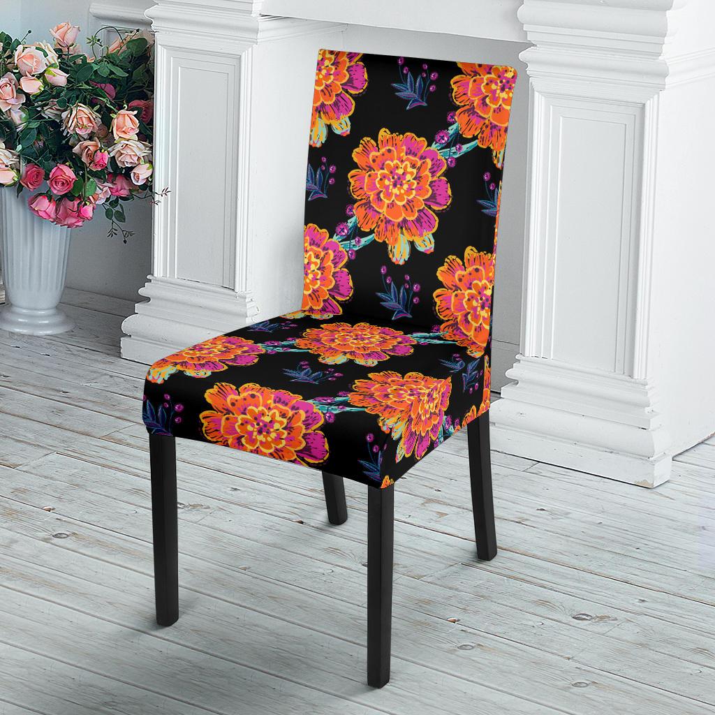 Marigold Pattern Print Design MR04 Dining Chair Slipcover-JORJUNE.COM