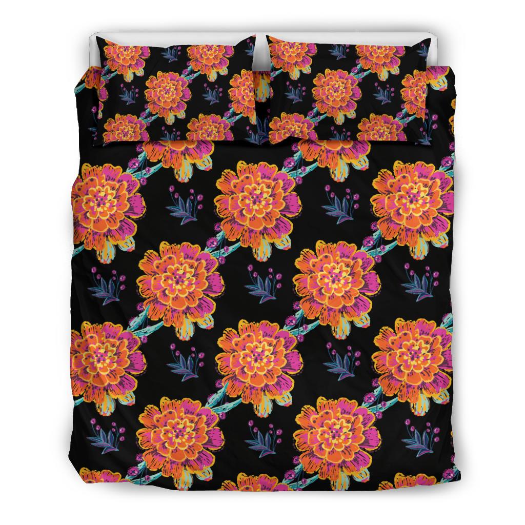 Marigold Pattern Print Design MR04 Duvet Cover Bedding Set-JORJUNE.COM