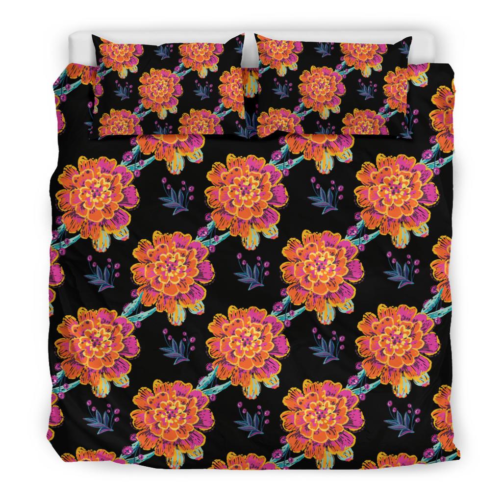 Marigold Pattern Print Design MR04 Duvet Cover Bedding Set-JORJUNE.COM