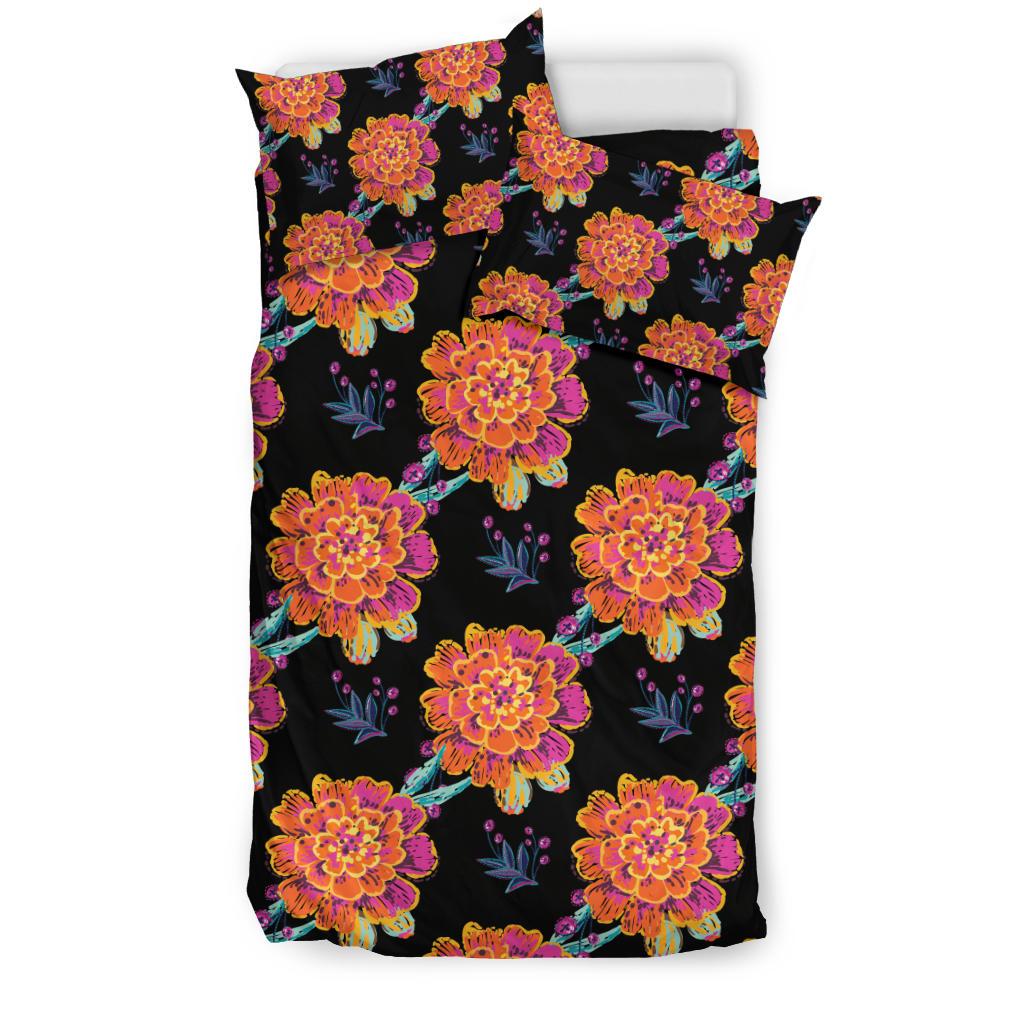 Marigold Pattern Print Design MR04 Duvet Cover Bedding Set-JORJUNE.COM