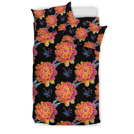 Marigold Pattern Print Design MR04 Duvet Cover Bedding Set-JORJUNE.COM