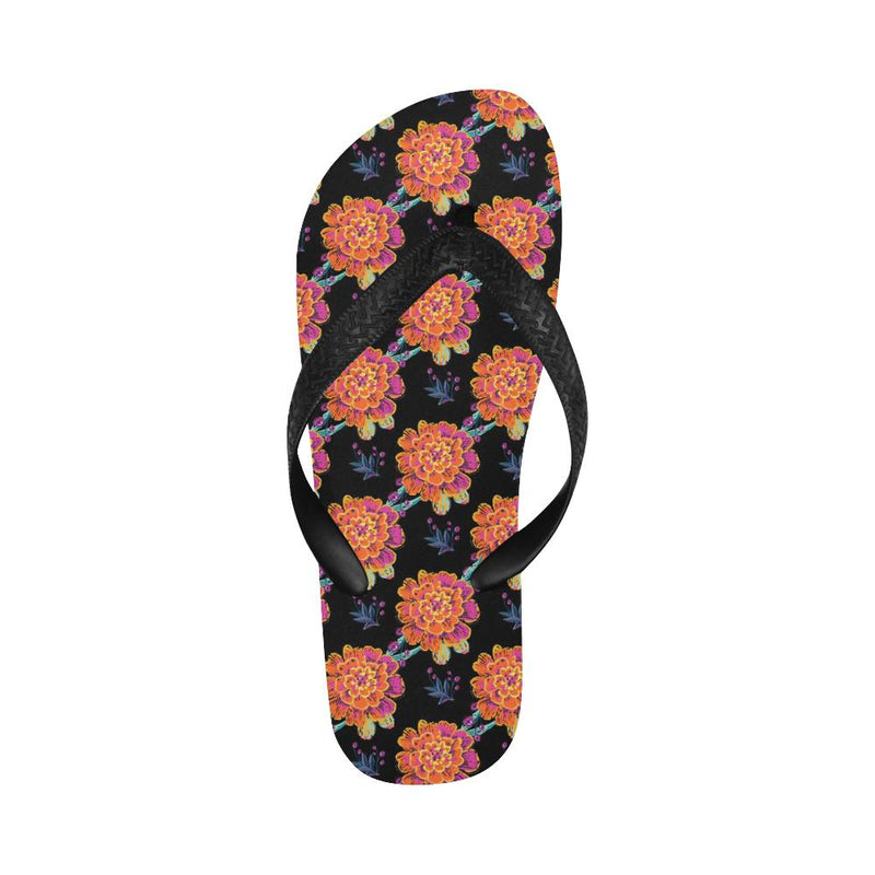 Marigold Pattern Print Design MR04 Flip Flops-JorJune