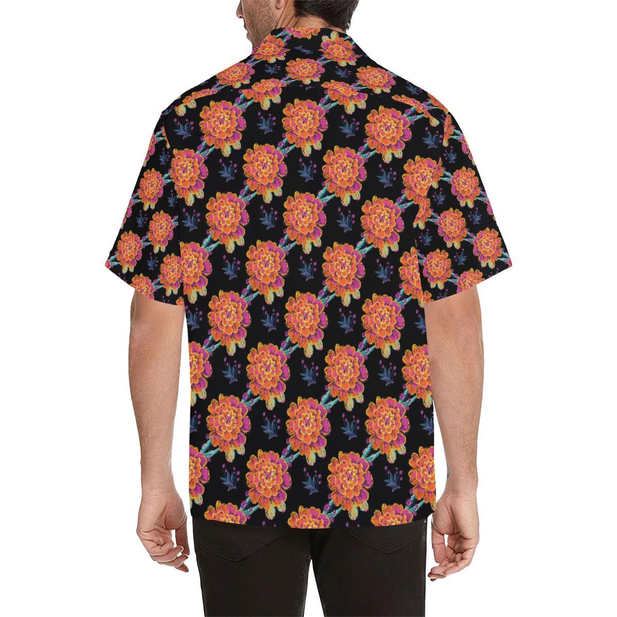 Marigold Pattern Print Design MR04 Men Hawaiian Shirt-JorJune