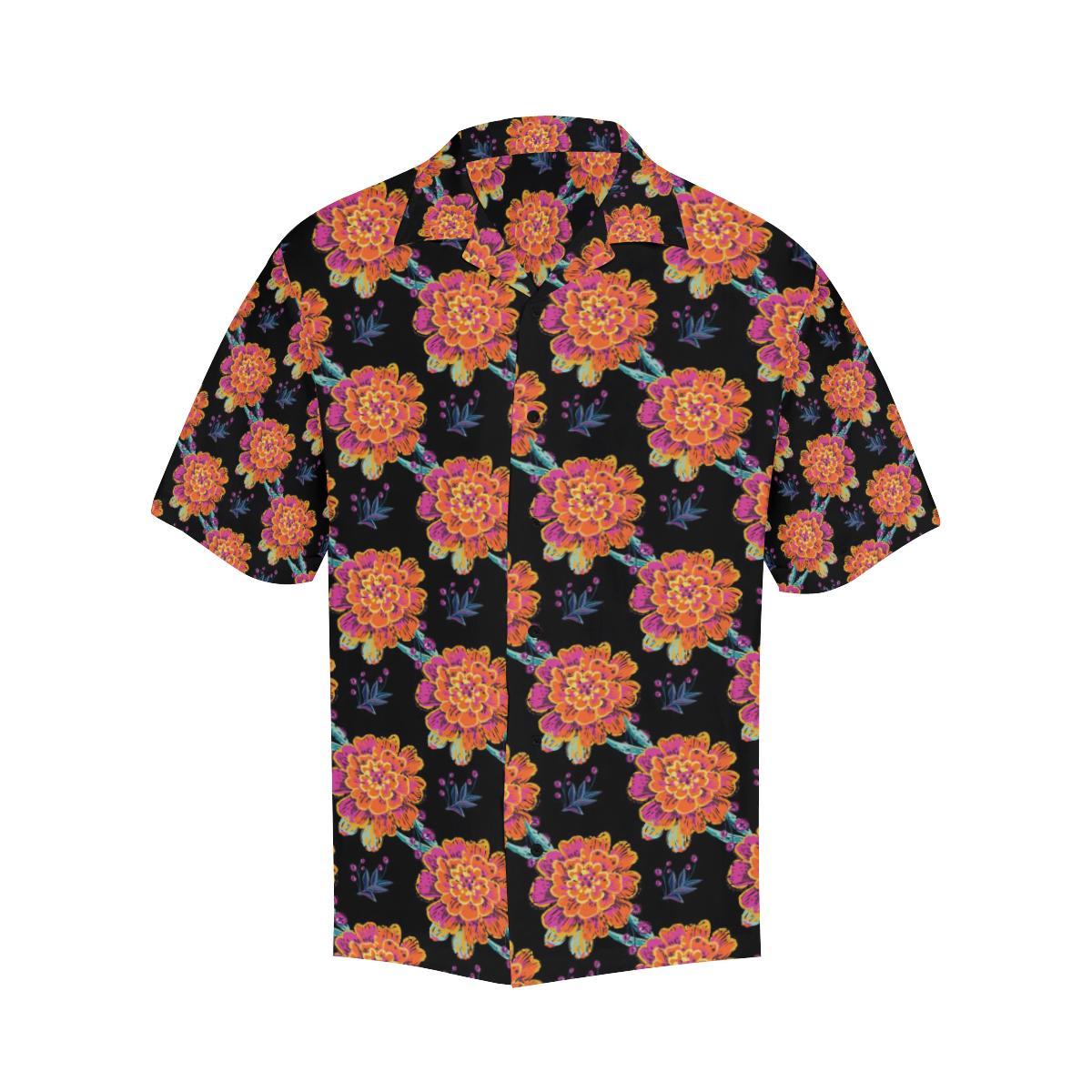 Marigold Pattern Print Design MR04 Men Hawaiian Shirt-JorJune