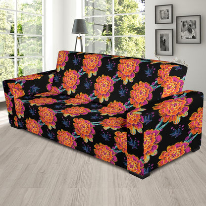 Marigold Pattern Print Design MR04 Sofa Slipcover-JORJUNE.COM