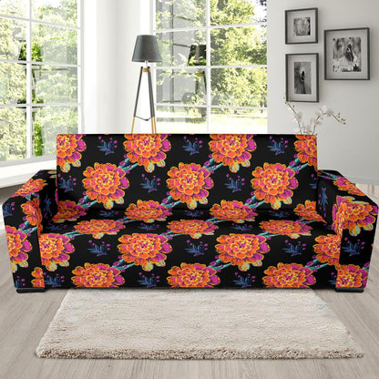 Marigold Pattern Print Design MR04 Sofa Slipcover-JORJUNE.COM