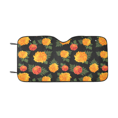 Marigold Pattern Print Design MR05 Car Sun Shade-JorJune