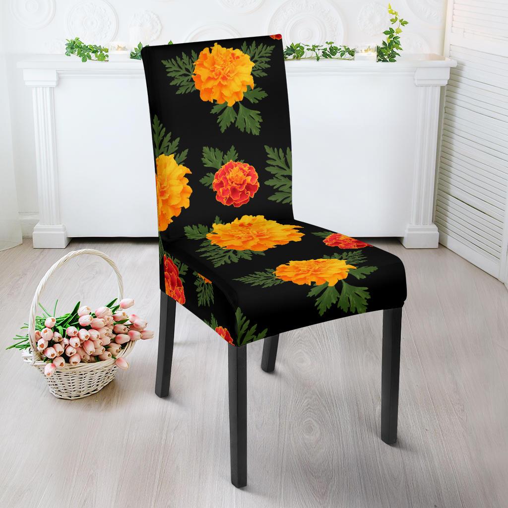 Marigold Pattern Print Design MR05 Dining Chair Slipcover-JORJUNE.COM