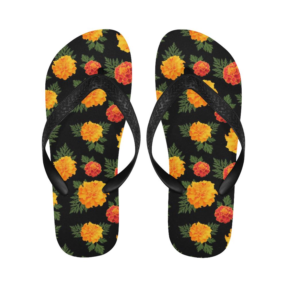 Marigold Pattern Print Design MR05 Flip Flops-JorJune