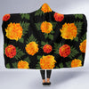 Marigold Pattern Print Design MR05 Hooded Blanket-JORJUNE.COM